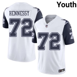 White Color Rush NIL Youth DAL Cowboys Matt Hennessy #72 Jersey 380912-669