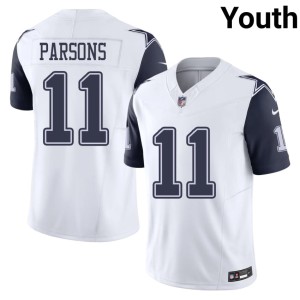 White #11 DC Embroidery Micah Parsons Youth Color Rush Jerseys 328539-437