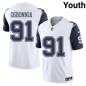 White #91 Cowboys Game Color Rush Youth Otito Ogbonnia Jerseys 998835-194