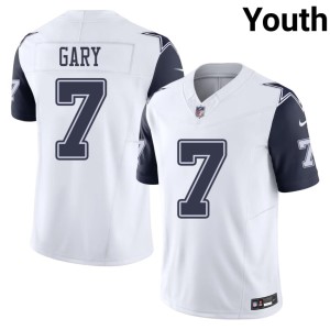 White Color Rush Youth #7 Dallas Cowboys Rashan Gary NIL Jerseys 334561-313