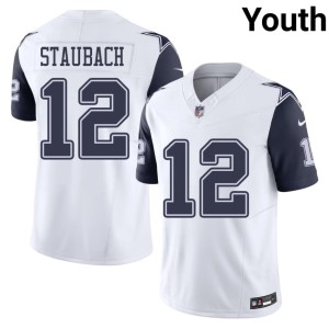 White Roger Staubach DAL Color Rush #12 Youth NIL Jerseys 870261-543