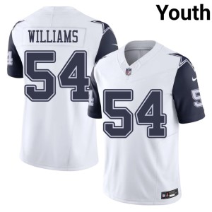 White Color Rush Youth Sam Williams #54 DAL Embroidery Jersey 817879-285
