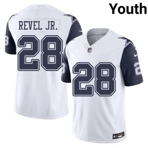White Shavon Revel Jr. Dallas Cowboys Youth Color Rush #28 Embroidery Jersey 605767-718