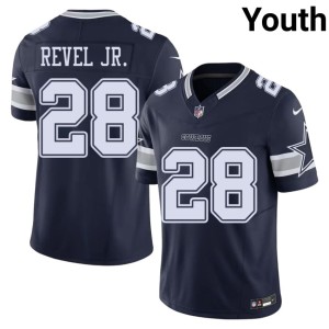 Navy Embroidery Dem Boys #28 Shavon Revel Jr. Youth Jersey 618999-369