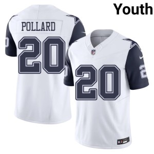 White #20 Dallas Youth Color Rush Tony Pollard Player Jerseys 157806-738