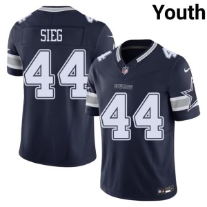 Navy Youth Stitched Trent Sieg #44 DAL Cowboys Jersey 840216-882