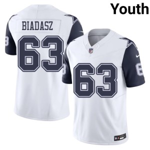White Tyler Biadasz #63 Color Rush Big D Youth Stitched Jerseys 775900-608