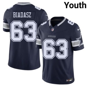 Navy Tyler Biadasz Youth #63 DAL 2026-27 Jerseys 289501-801