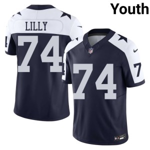 Navy Alternate #74 Big D Embroidery Youth Bob Lilly Jerseys 610092-302