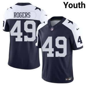 Navy #49 Cowboys Alternate DJ Rogers Youth Player Jersey 844354-988