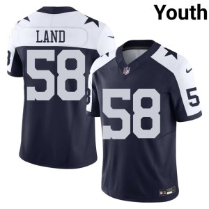 Navy #58 Game Alternate Isaiah Land Lone Star Cowboys Youth Jerseys 573126-921