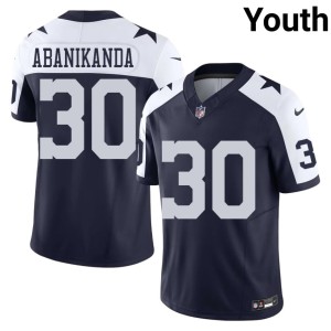 Navy Israel Abanikanda DAL Youth Alternate #30 Football Jersey 490948-738
