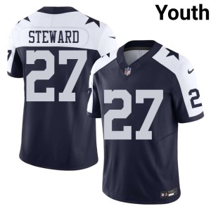 Navy Youth Embroidery Reddy Steward DAL Cowboys #27 Alternate Jersey 197331-115